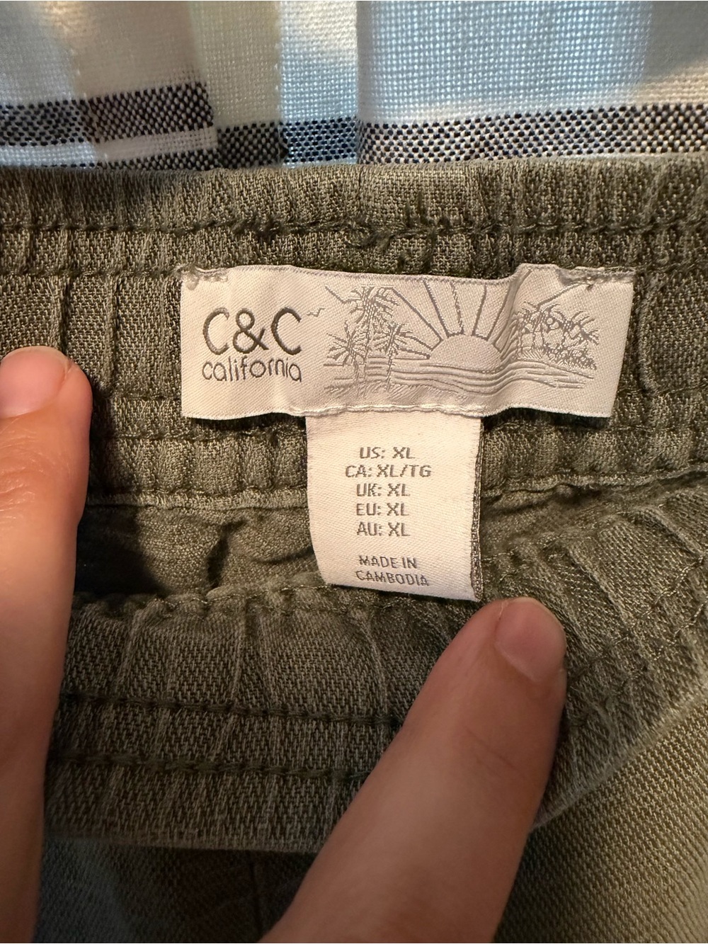 Women’s C&C California Olive Green Linen Blend Cargo Jogger Pants XL. Worn Once. - Picture 5 of 6